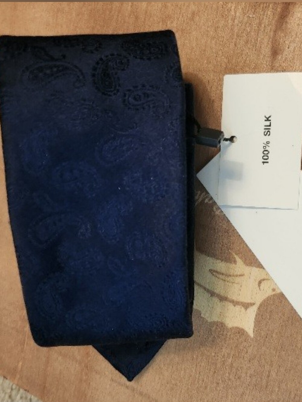 Zara Men's Navy Paisley Silk Tie